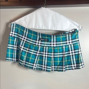 Sexy, short, teal Plaid Women's Skirt